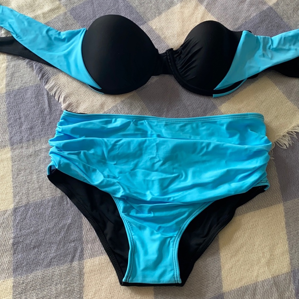 Strapless High Waist Bikini Set